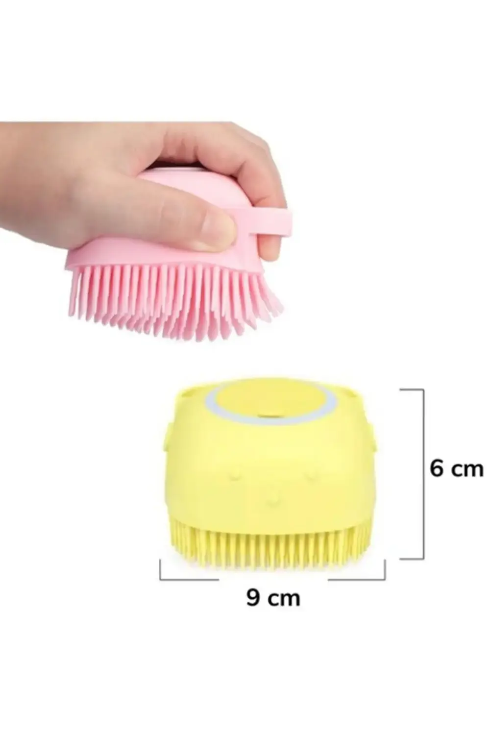 Duş Jeli Ve Şampuan Hazneli Silikon Fırça Kese Masaj Fonksiyonlu