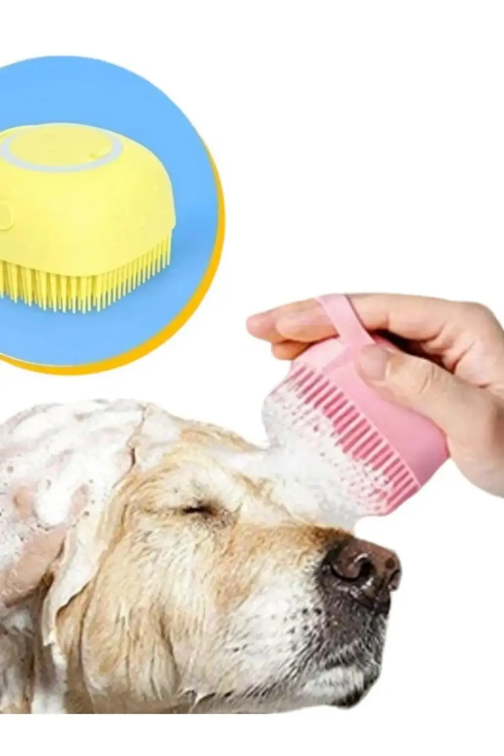 Duş Jeli Ve Şampuan Hazneli Silikon Fırça Kese Masaj Fonksiyonlu