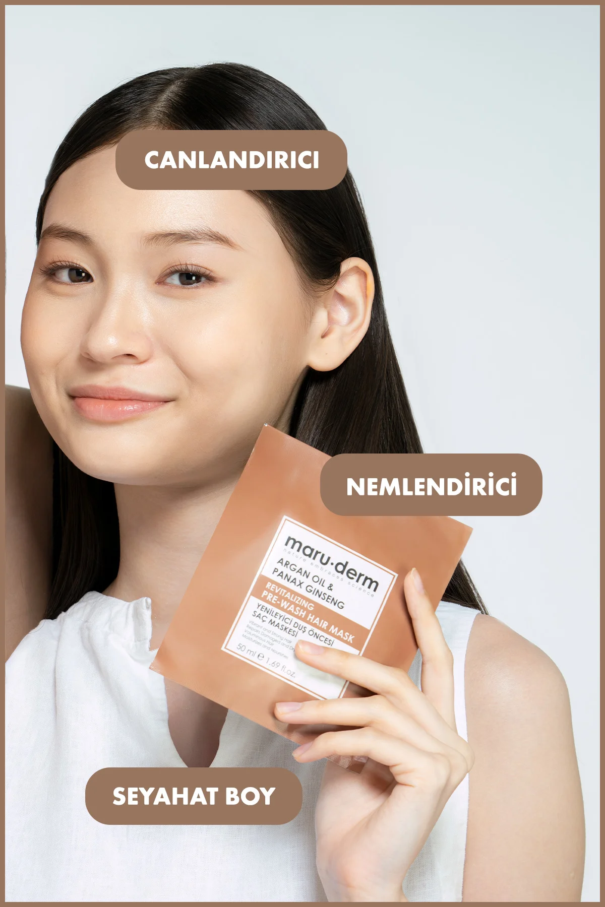 Duş Öncesi Saç Maskesi - Argan Yağı & Asya Ginsengi Yenileyici Du