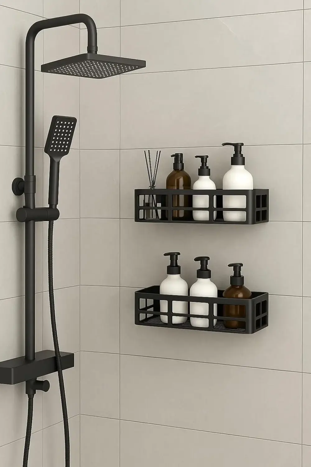 Duş Rafı – Paslanmaz Banyo Şampuanlık Organizer | Delmeden Montaj