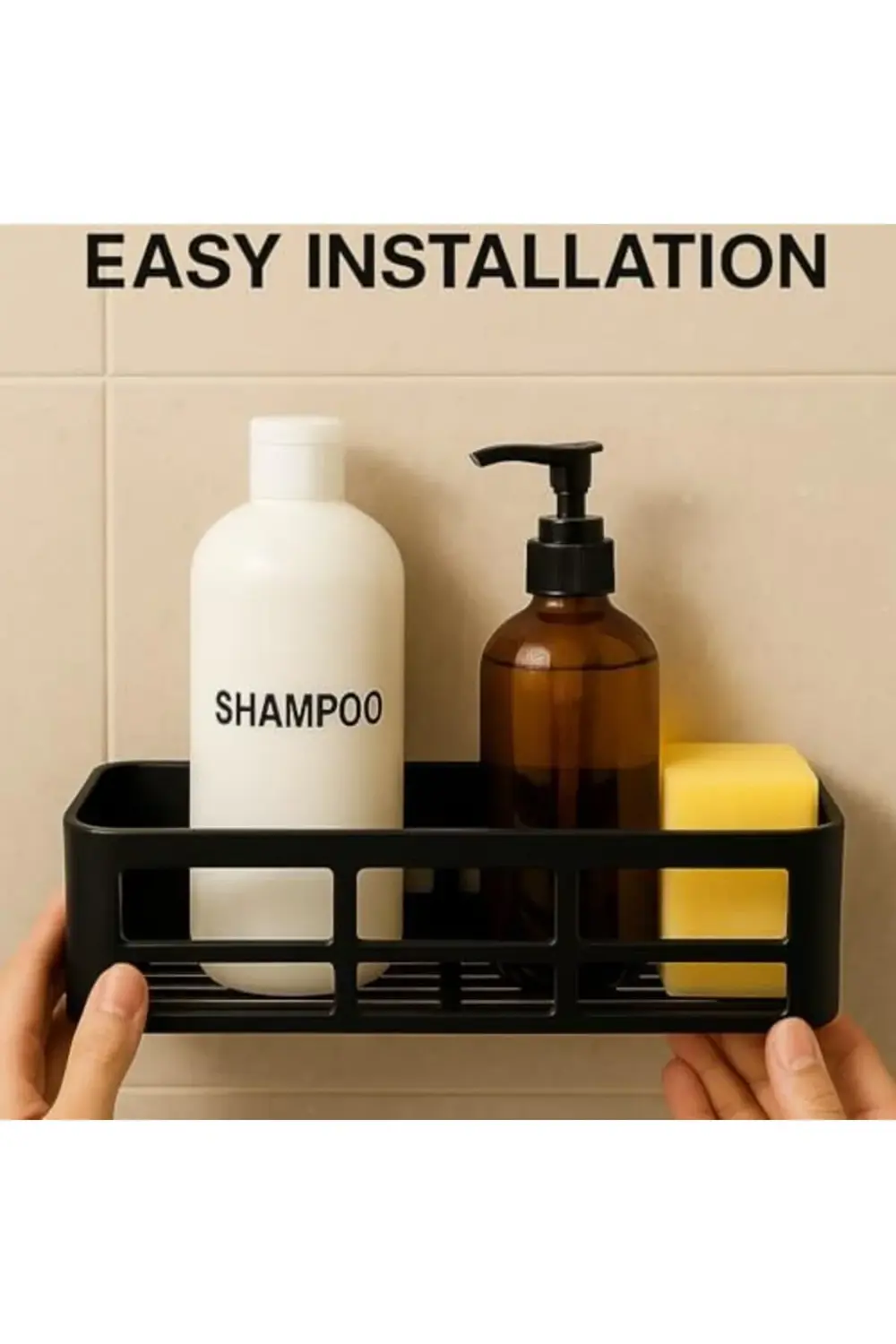 Duş Rafı – Paslanmaz Banyo Şampuanlık Organizer | Delmeden Montaj