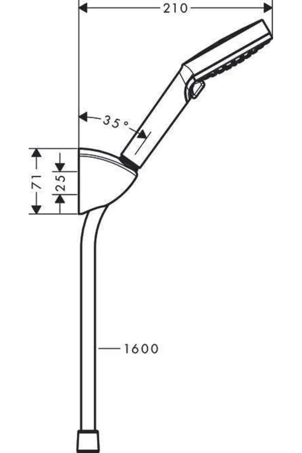 Duş seti Vernis Blend, hortumlu ve tutuculu duş başlığı, 2 püskür