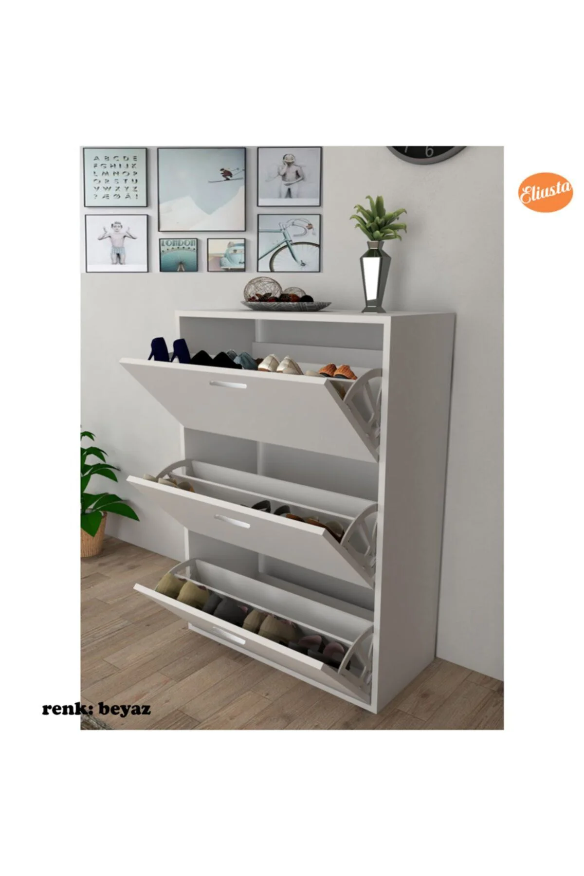 Duser Kapaklı Ayakkabılık Dolabı 3 Kapaklı Ayakkabı Dolabı
