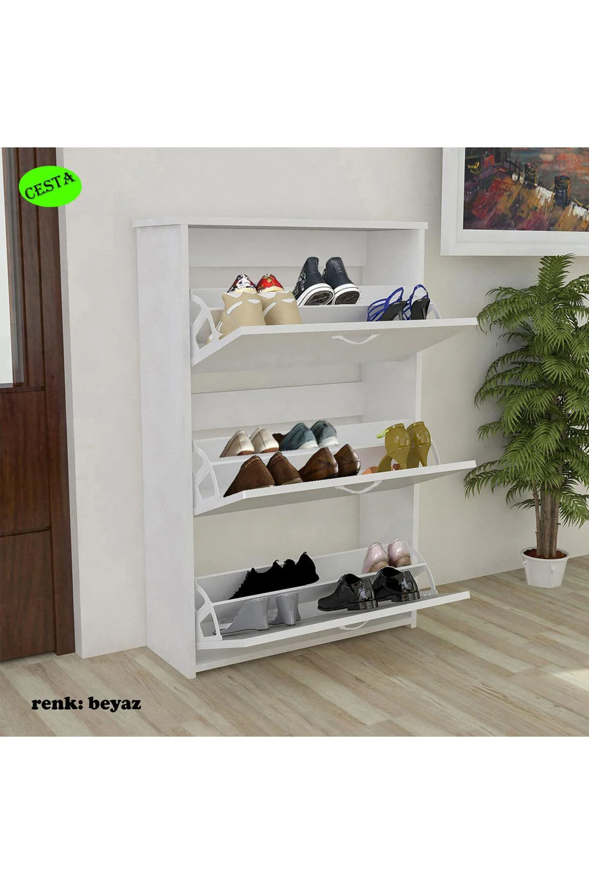 Duser Kapaklı Ayakkabılık Dolabı 3 Kapaklı Ayakkabı Dola