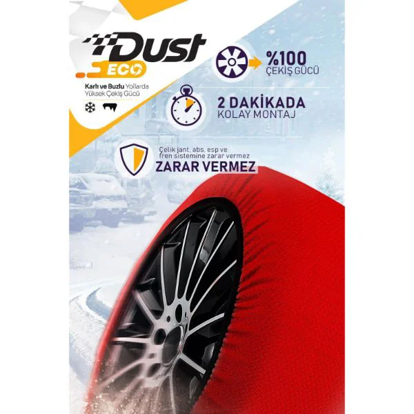 Dust Eco Kar Çorabı Lastik Kaydırmazı 2 Adet Montaj Seti
