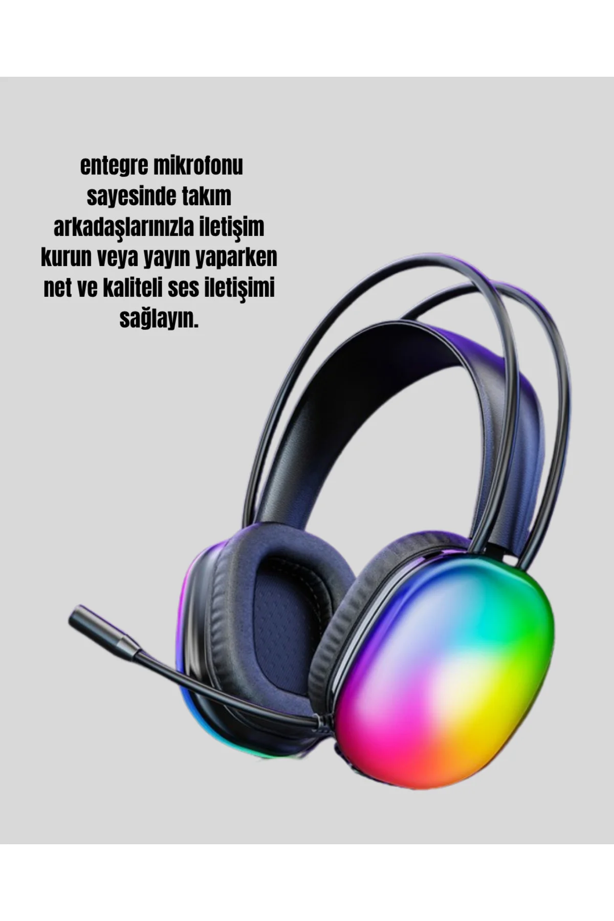 Düşük Gecikmeli Bluetooth 5.3 Gaming Kulaklık – RGB Işıklı - Lisi