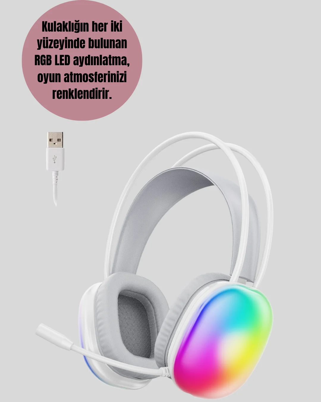 Düşük Gecikmeli Bluetooth 5.3 Gaming Kulaklık – RGB Işıklı Fiyatı, Yorumları ve Özellikleri