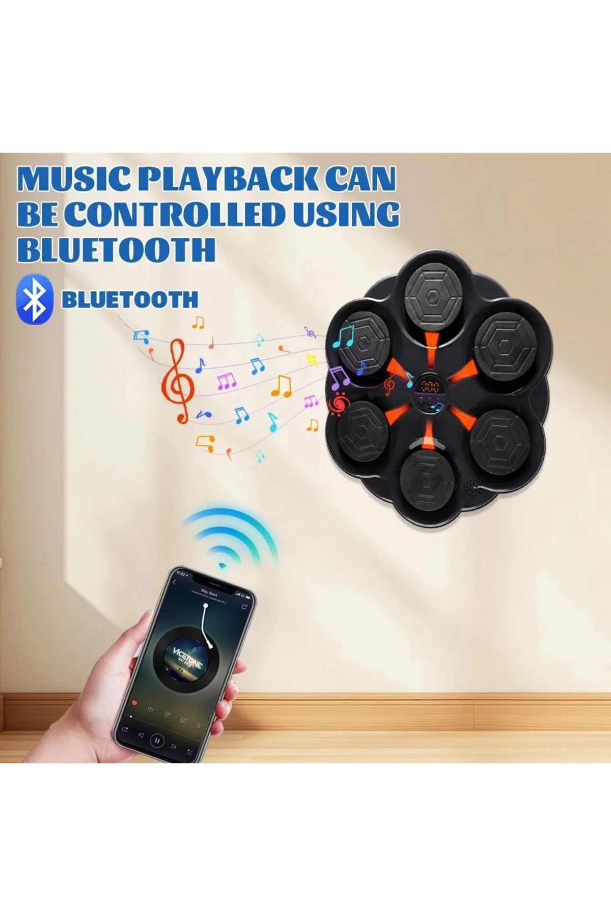 Duvar Boks Makinesi Müzikli Bluetooth Hoparlör Özellikli Led Işık