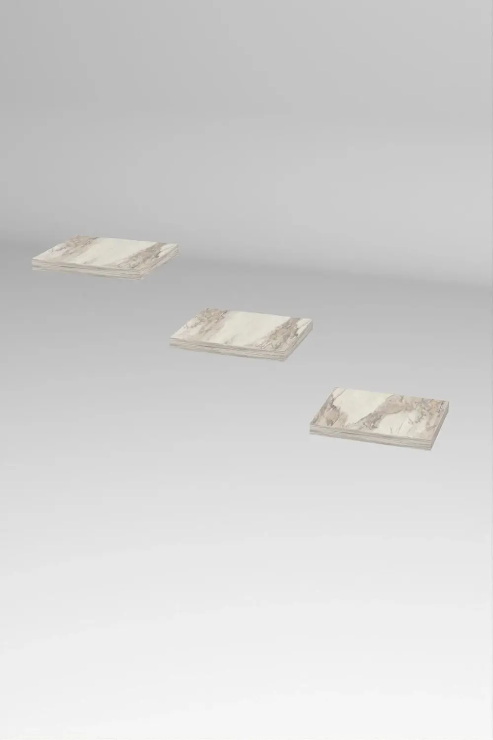 Duvar Rafı Dekoratif 3 Adet Çiçeklik Kare Efes