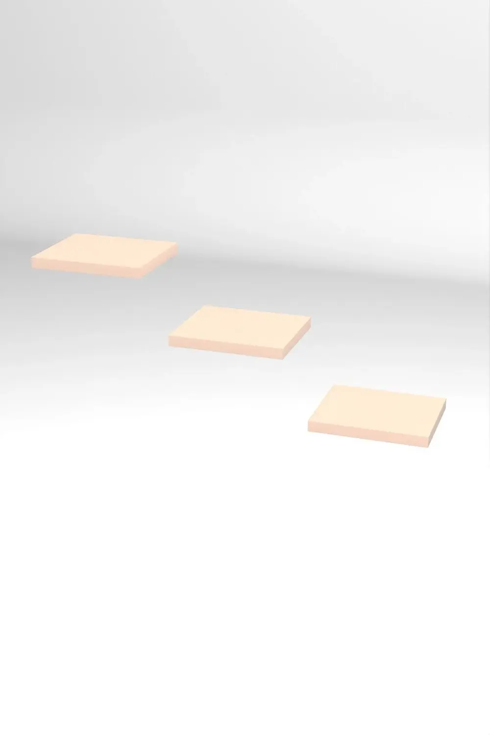 Duvar Rafı Dekoratif 3 Adet Çiçeklik Kare Krem