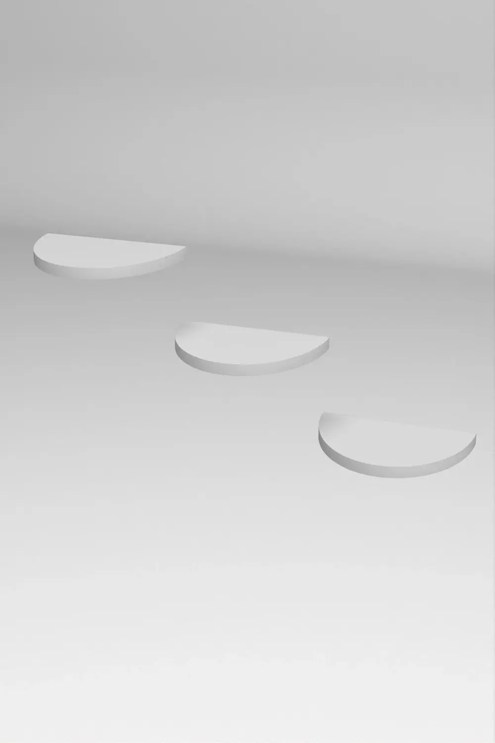 Duvar Rafı Dekoratif 3 Adet Çiçeklik Oval Beyaz