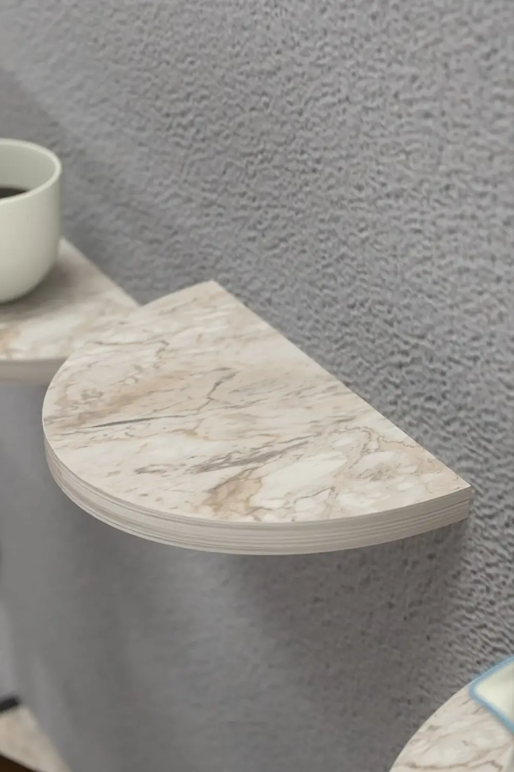 Duvar Rafı Dekoratif 3 Adet Çiçeklik Oval Efes