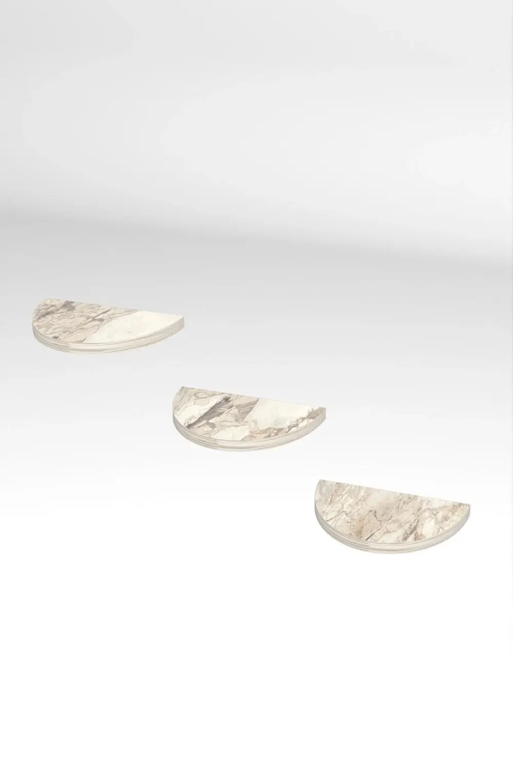 Duvar Rafı Dekoratif 3 Adet Çiçeklik Oval Efes