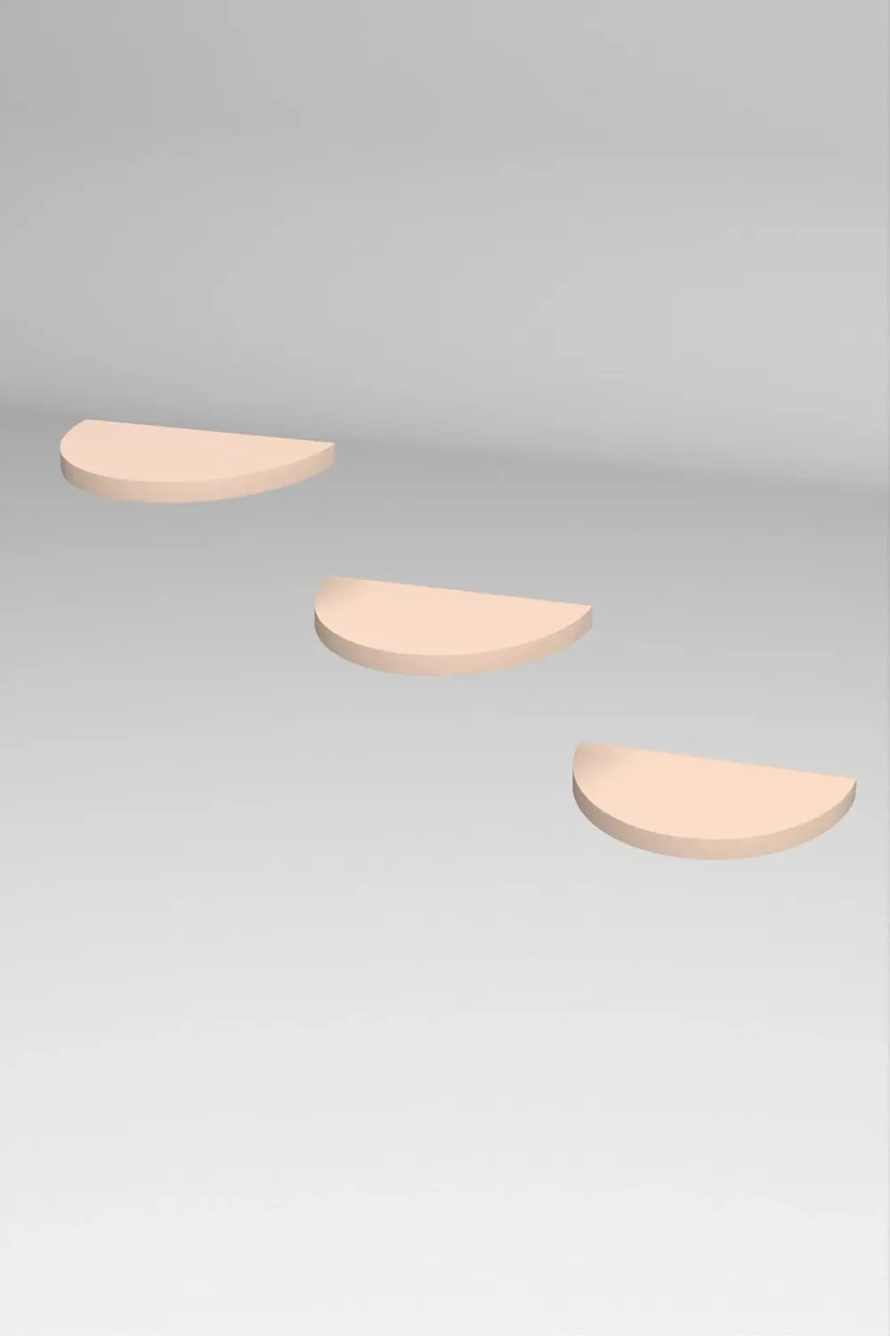 Duvar Rafı Dekoratif 3 Adet Çiçeklik Oval Krem