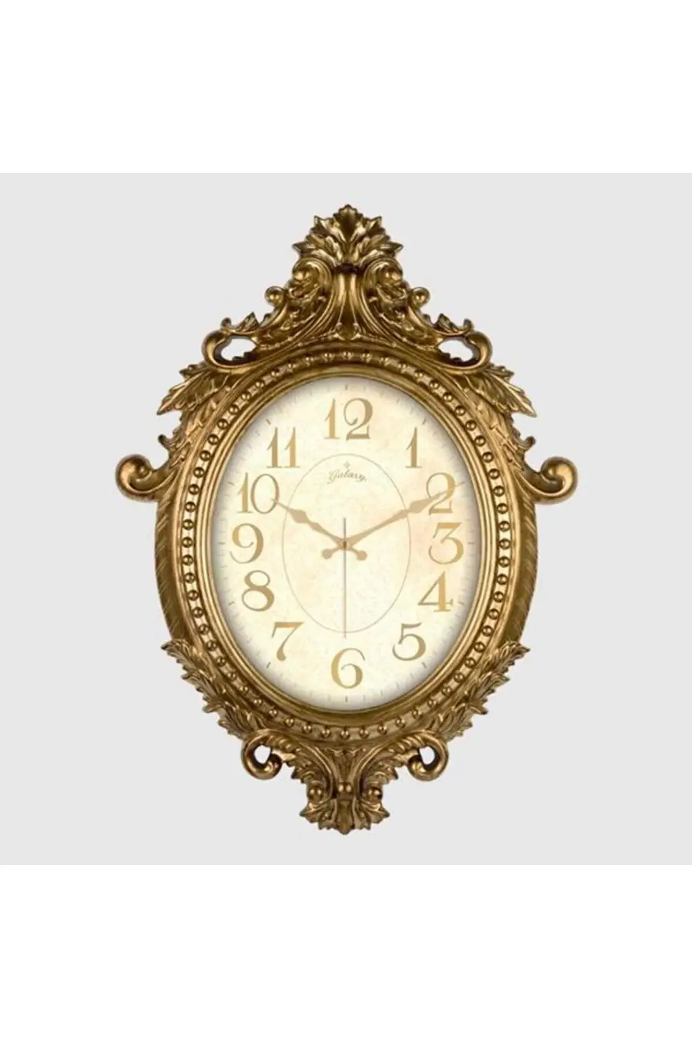 DUVAR SAATİ ALTIN SARISI ÇERÇEVE İÇİN KREM RENGİ ÇAP:73cm x 54cm