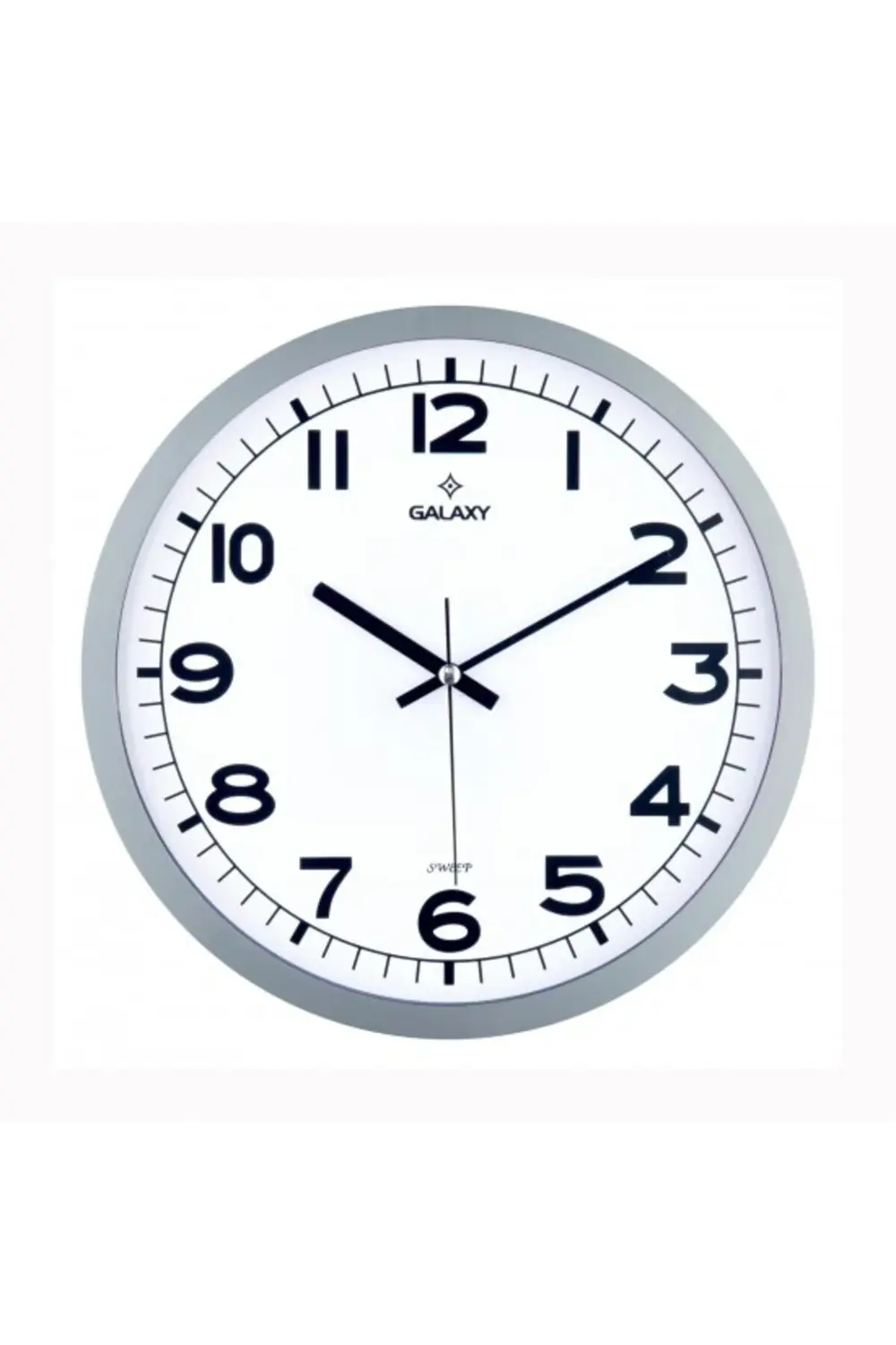 Duvar Saati Gri Çerçeve Çap:29.5cm Akrilik Boyalı Abs Çerçeve Min