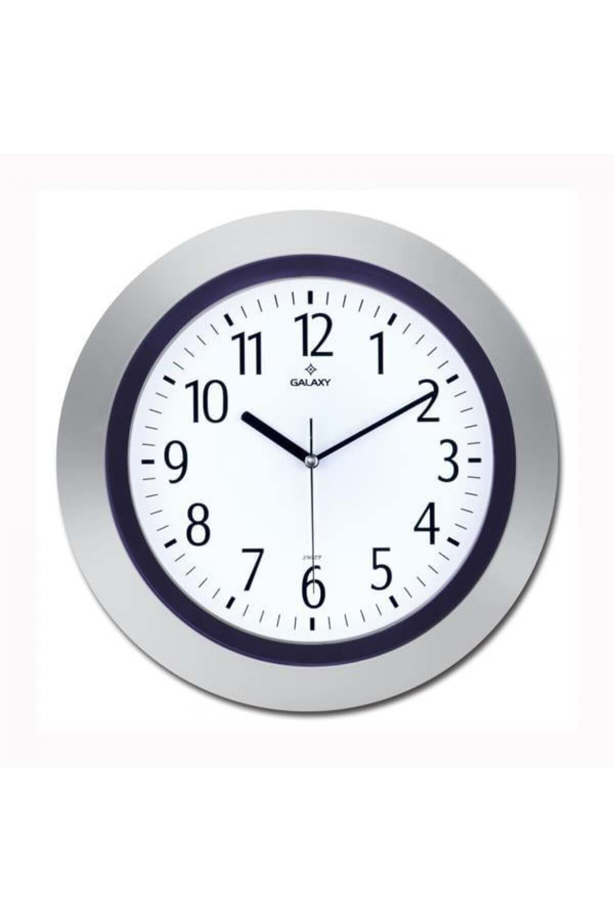 Galaxy Duvar Saati Gri-Mor Çerçeve Çap:33.8Cm Akrilik Boyalı 2 Renk Abs