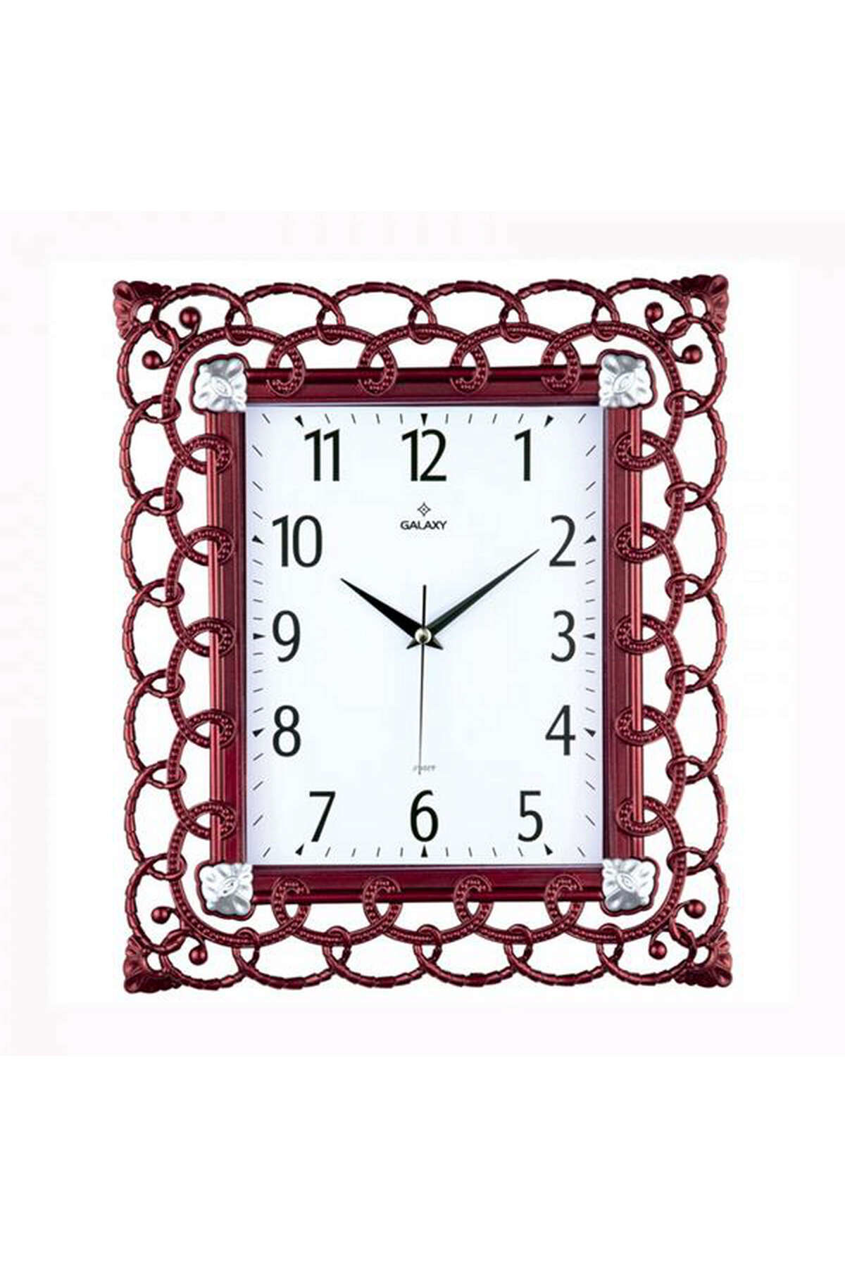 Zero Land Duvar Saati Kirmizi Çerçeve Çap:32.3Cmx 37.5Cm Akrilik Boyali 2 R