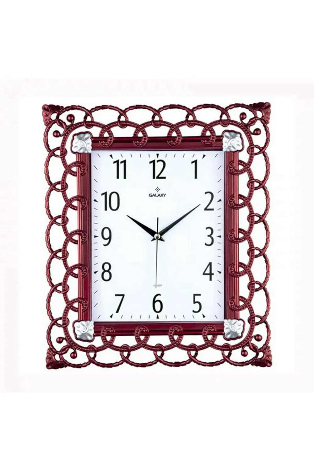 DUVAR SAATİ KIRMIZI ÇERÇEVE ÇAP:32.3CMX 37.5CM AKRİLİK BOYALI 2 R