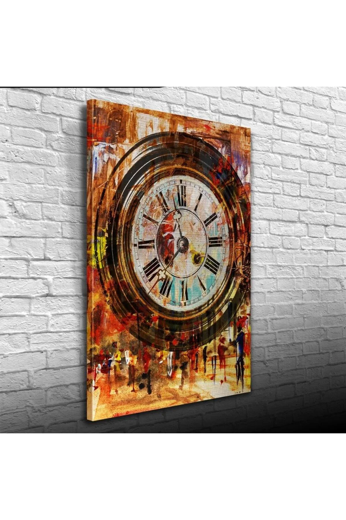 Duvar Saati , Pastel Renklerde Kanvas Tablo 50 x 70 Duvar Saati , Pastel Renklerde Kanvas Tablo 50 x 70