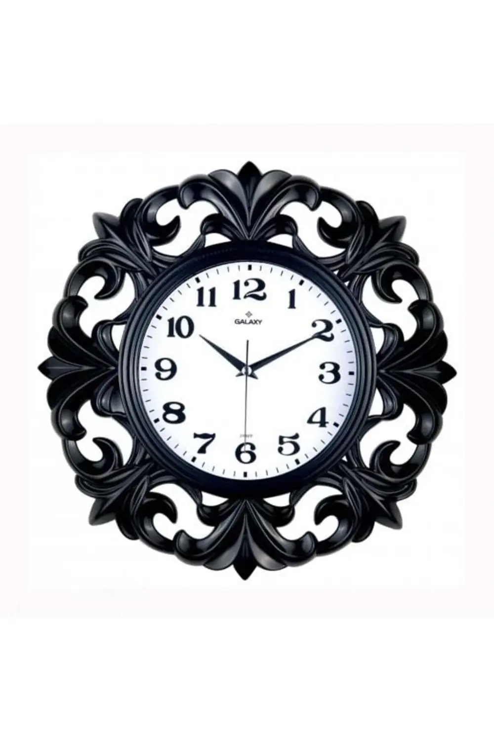 Duvar Saati Siyah Çerçeve Çap:39.5cmx 19.5cm Akrilik Boyalı Abs K
