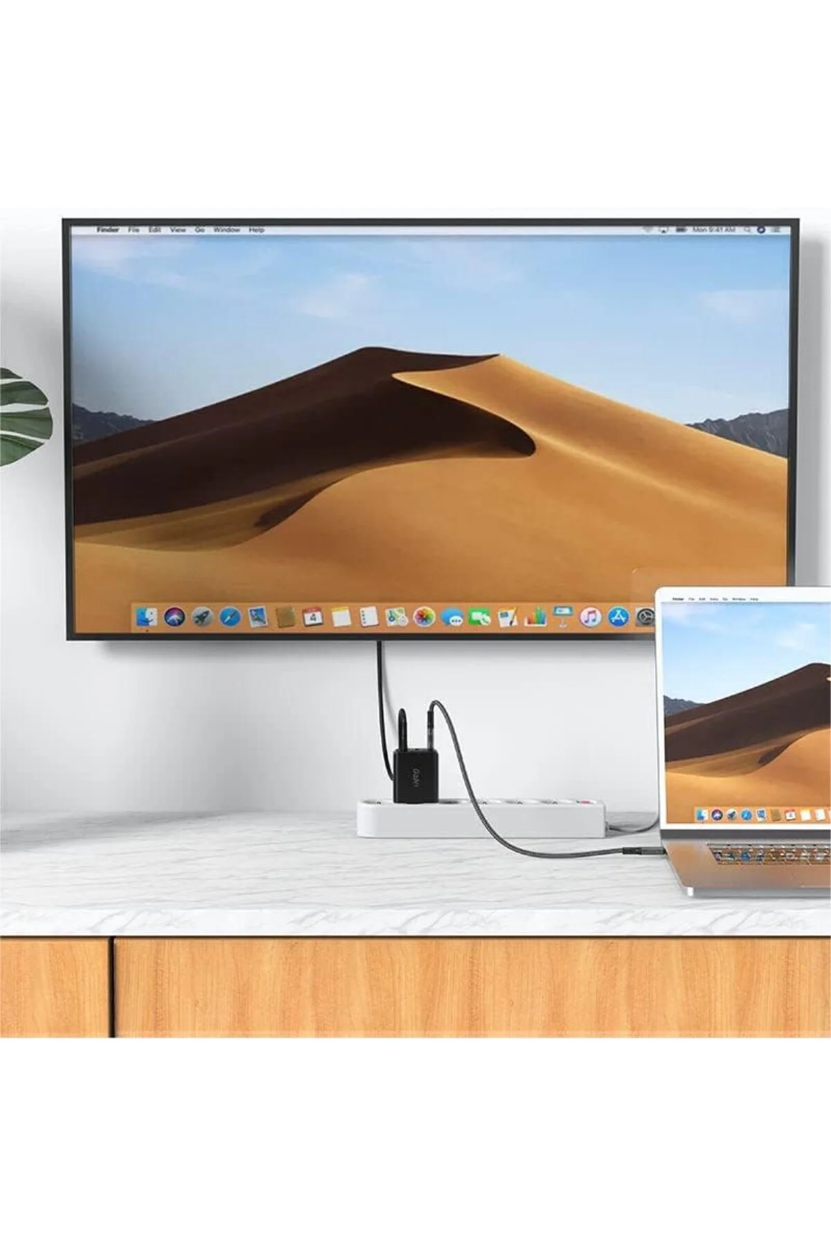 Duvar Şarj Cihazı Akıllı Şarj Cihazı Type-C to Type-C Şarj Kablo USB-C - 60W + USB-