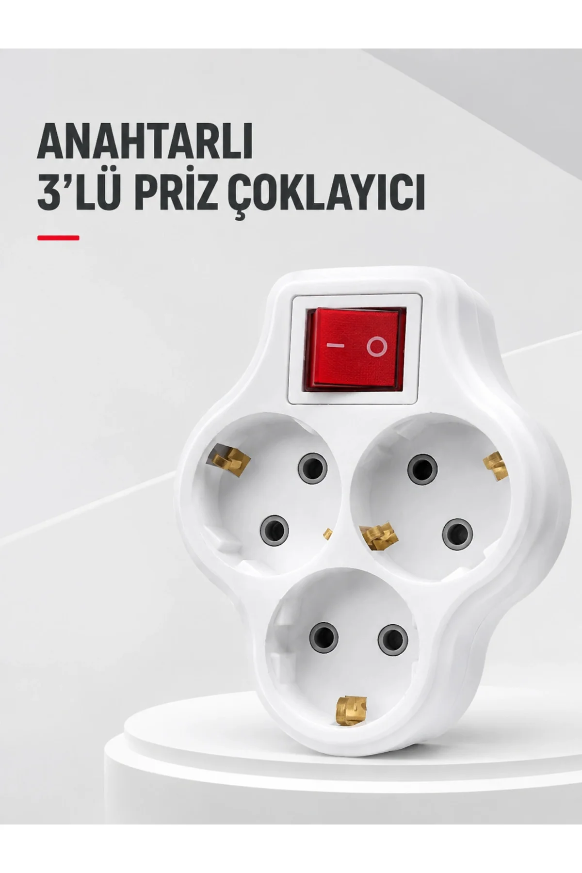Duvar Tipi 3’Lü Priz Çoklayıcı Kablosuz Anahtarlı Kompakt Priz Adaptörü - Görsel 4