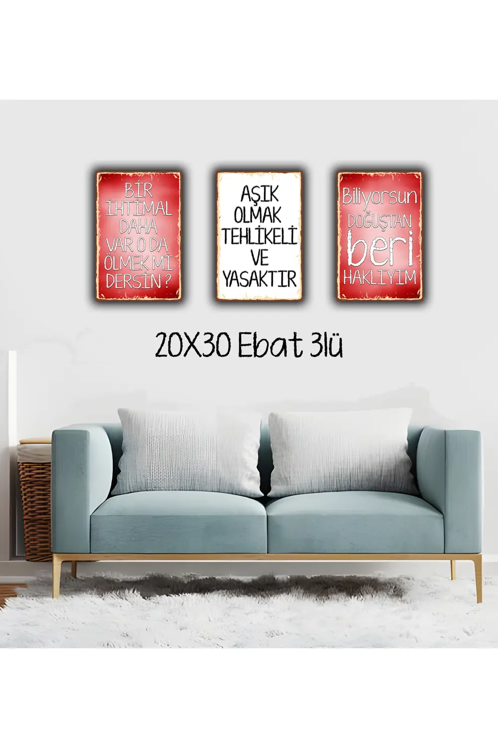 Duvar Yazıları 3 lü 20x30