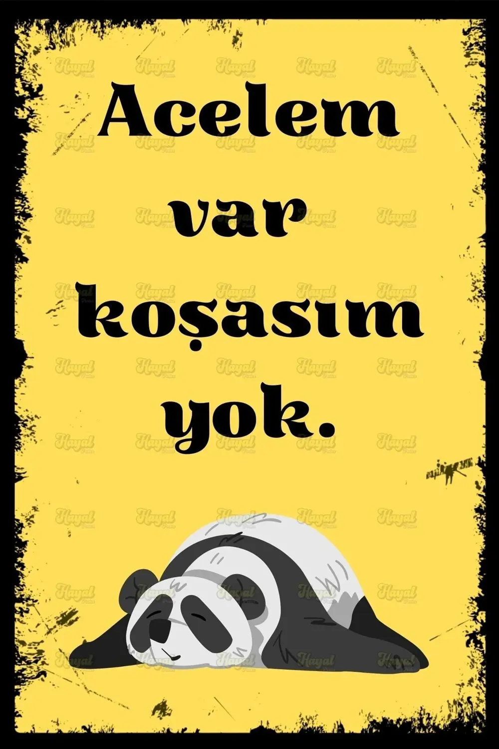 Duvar Yazıları Acelem Var Retro Ahşap Poster