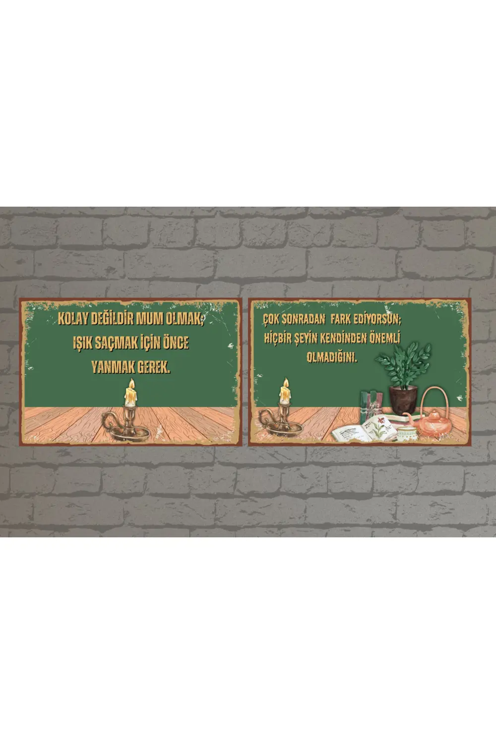Duvar Yazıları Nostalji Görselli 2 li poster seti 20x30cm
