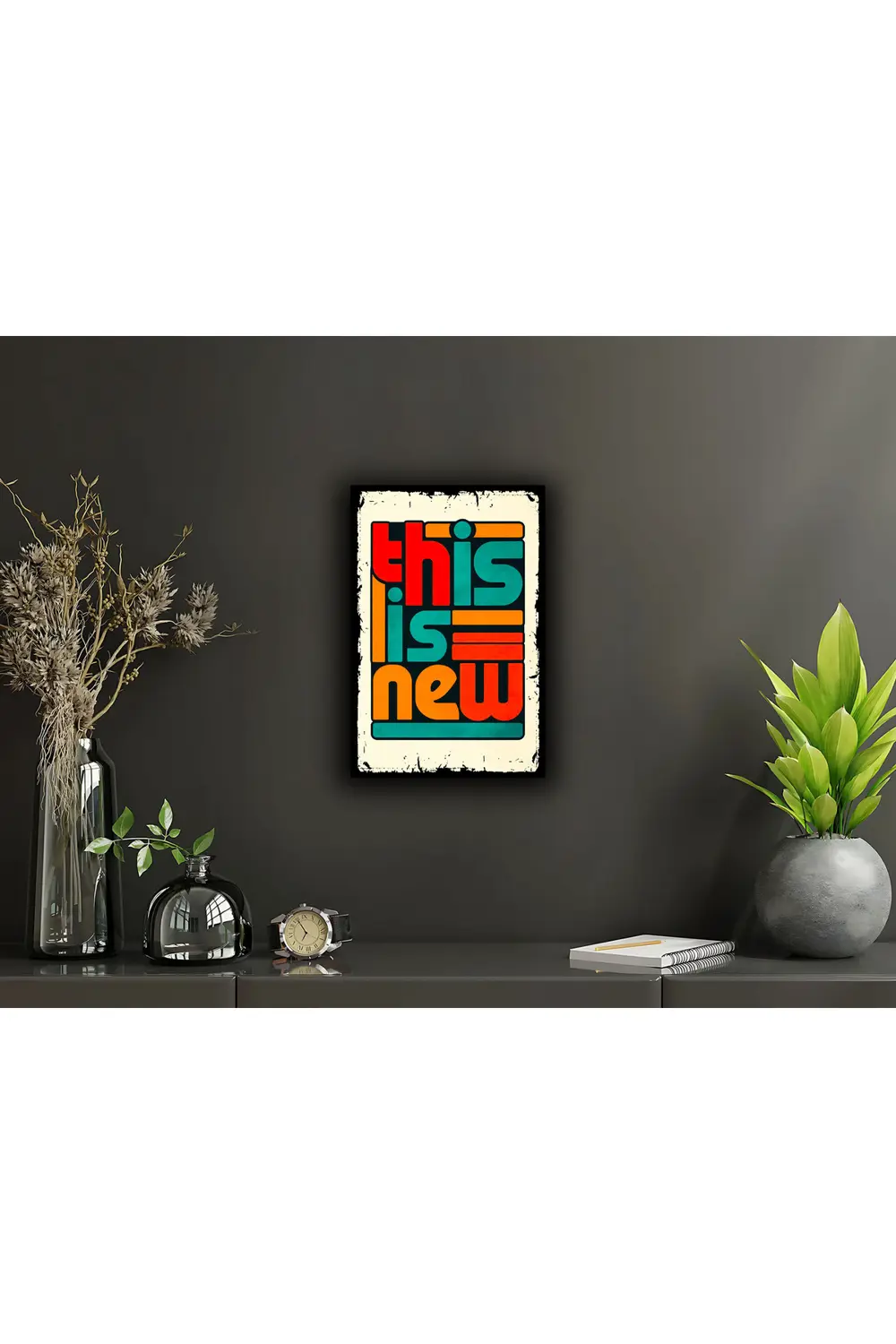 Duvar Yazıları Retro Ahşap Dekorasyon Poster, Tablo (20x30) cm