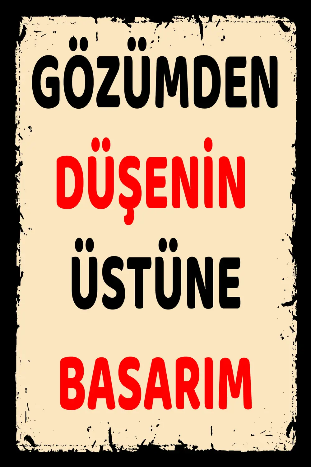 Duvar Yazıları Retro Ahşap Poster