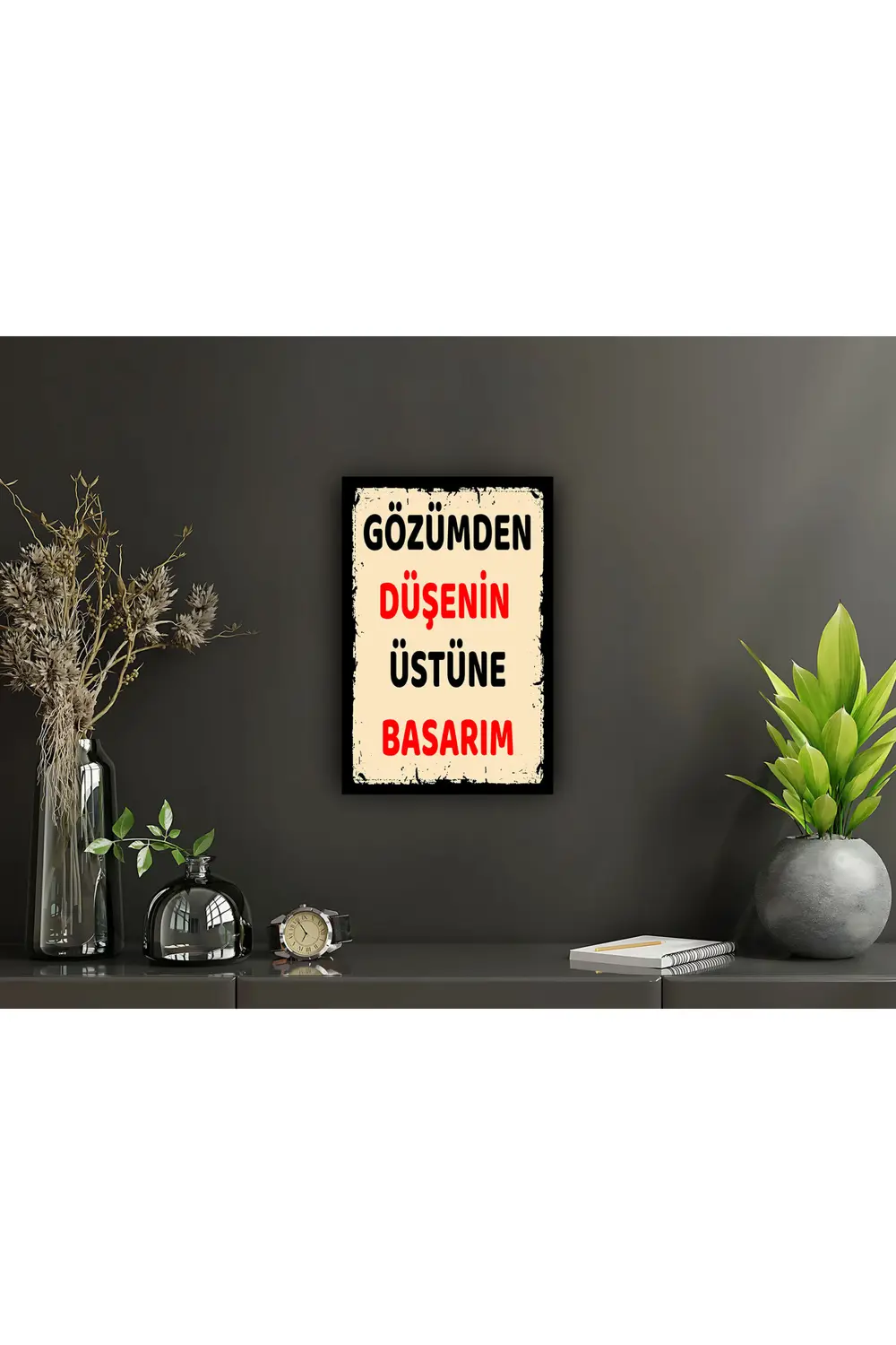 Duvar Yazıları Retro Ahşap Poster