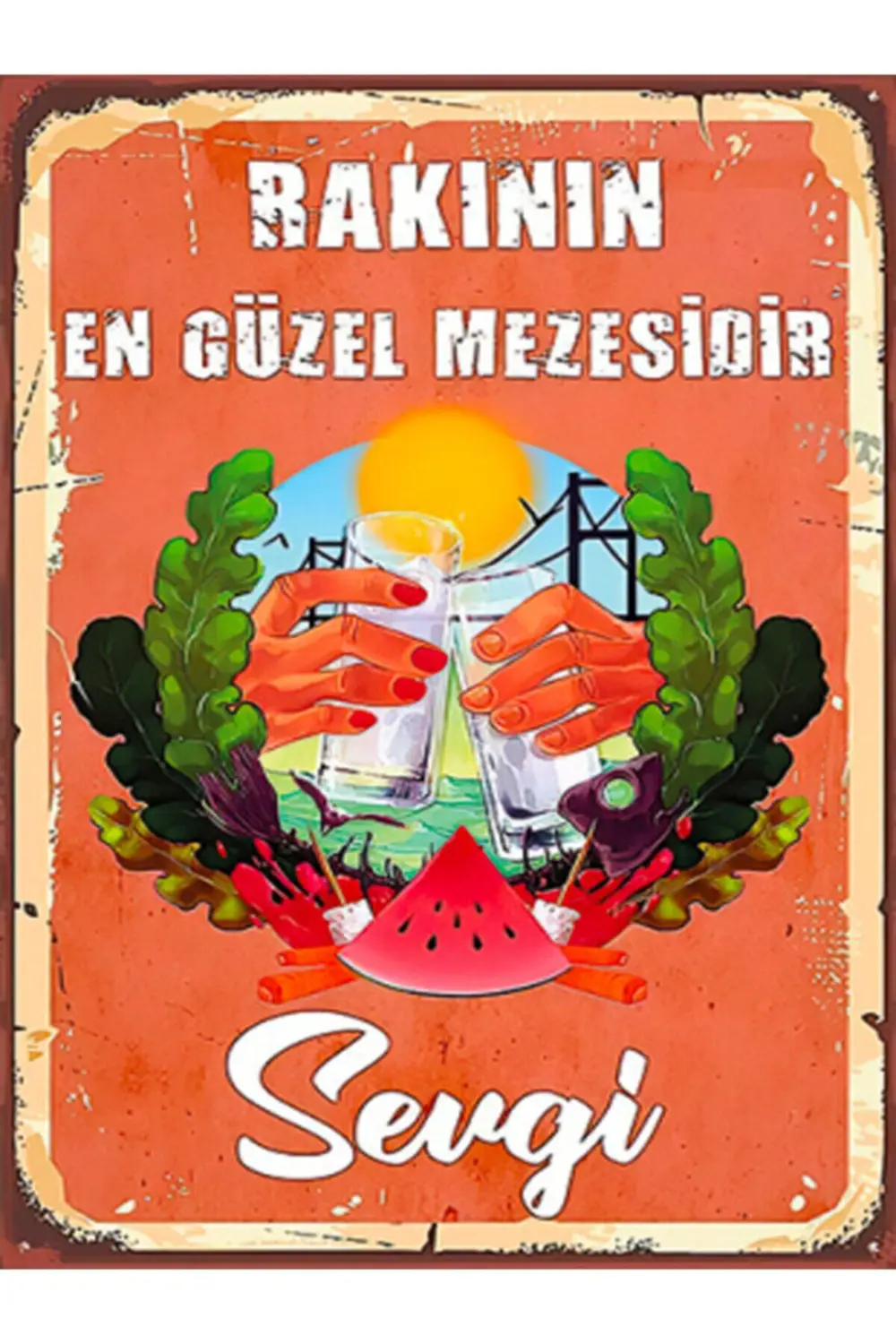 Duvar Yazıları Retro Ahşap Poster