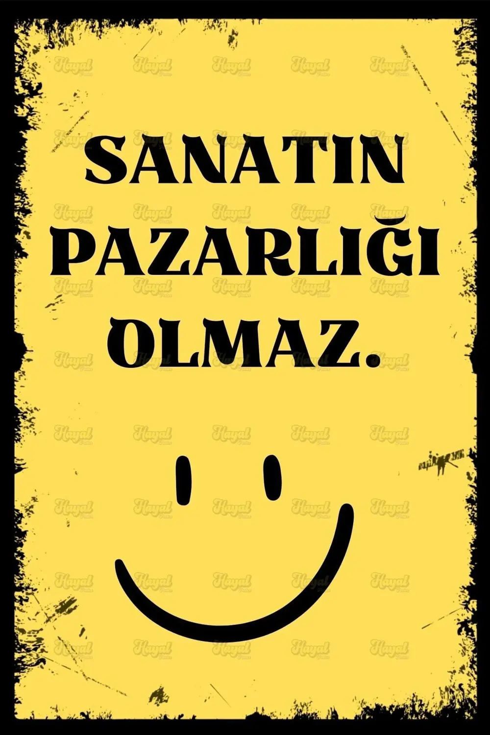 Duvar Yazıları Sanatın Pazarlığı Retro Ahşap Poster