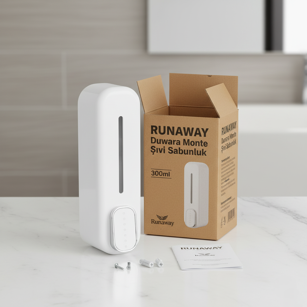 Duvara Monte Sıvı Sabunluk 300ml Manuel Pompalı Banyo ve Mutfak İ Duvara Monte Sıvı Sabunluk 300ml Manuel Pompalı Banyo ve Mutfak İ