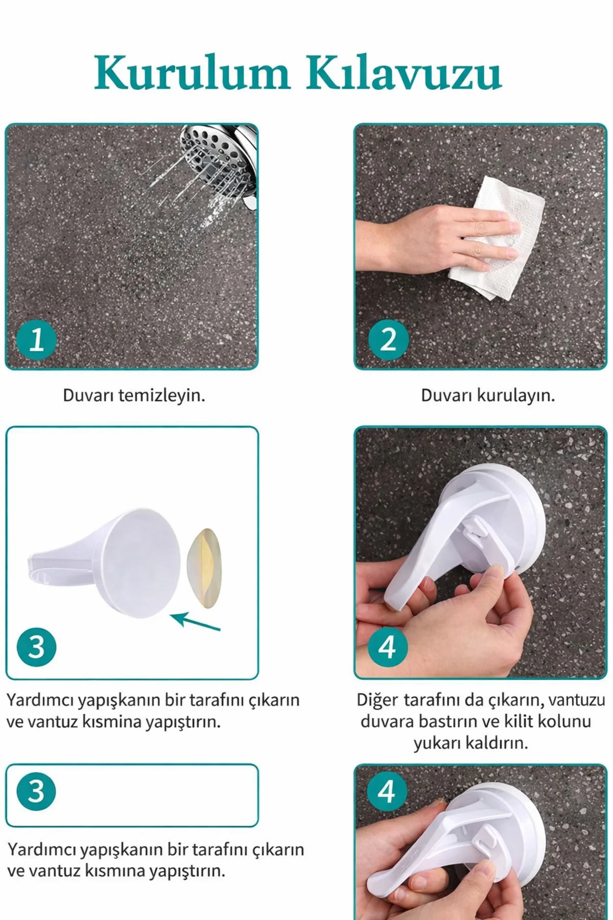 Duvara Vantuzlu Ayak Dayama Aparatı Duş İçin Ayak Tıraş Destek Pe