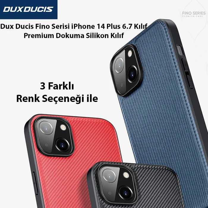 Dux Ducis Fino Serisi iPhone 14 Plus 6.7 inç Kılıf Premium Dokuma Silikon Kılıf-1852 Dux Ducis Fino Serisi iPhone 14 Plus 6.7 inç Kılıf Premium Dokuma Silikon Kılıf-1852