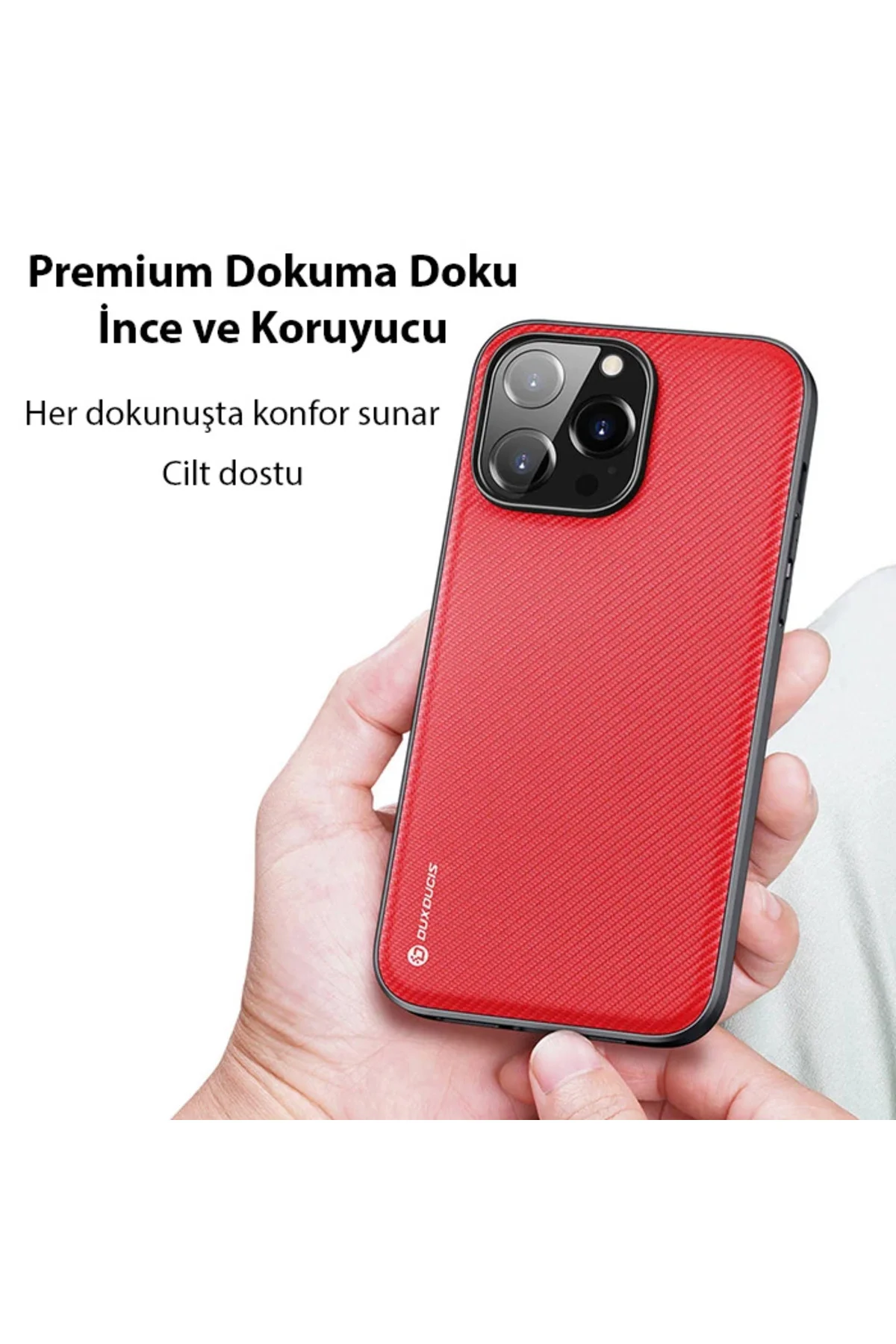 Dux Ducis Fino Serisi iPhone 14 Pro 6.1 inç Kılıf Premium Dokuma Dux Ducis Fino Serisi iPhone 14 Pro 6.1 inç Kılıf Premium Dokuma