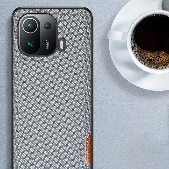 Dux Ducis Fino Serisi Xiaomi Mi 11 Pro Kılıf Premium Dokuma Silikon Kılıf-1852
