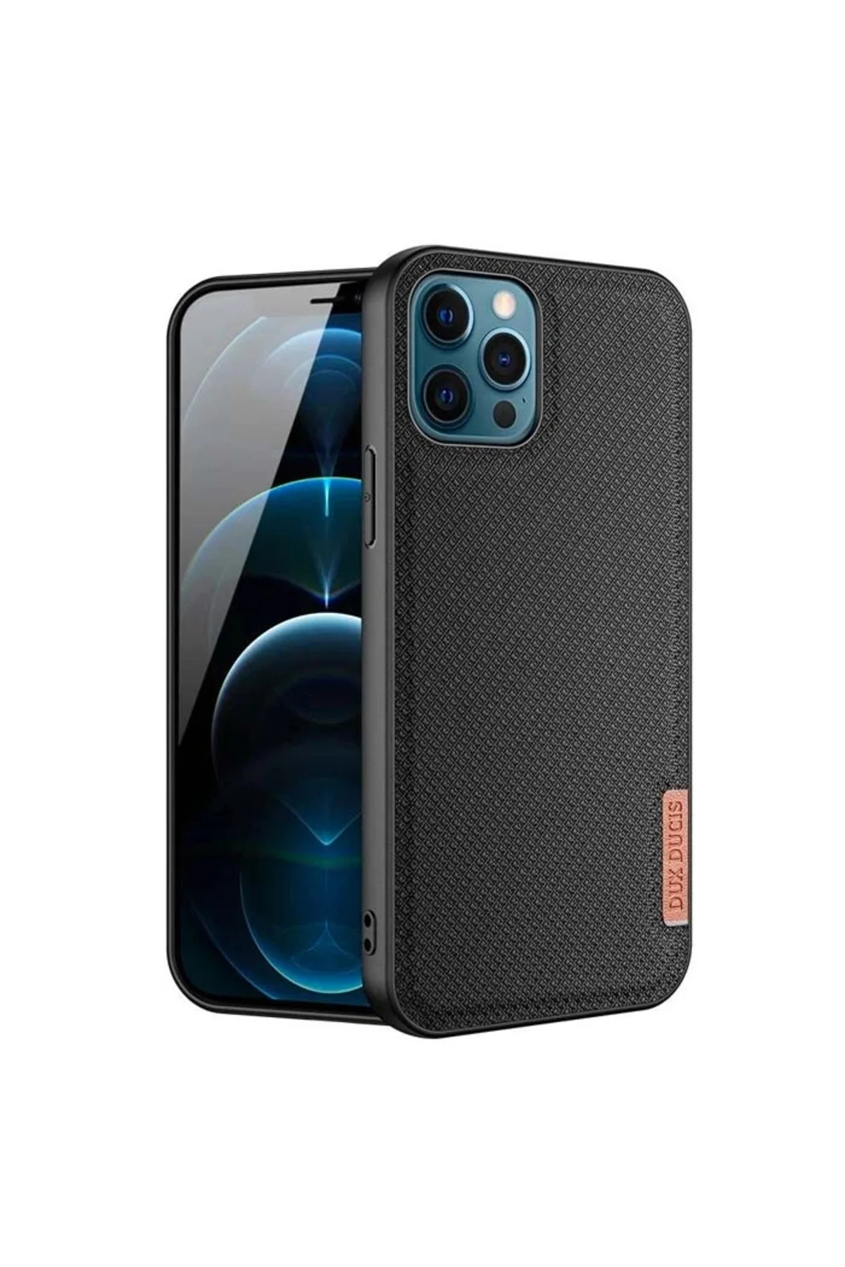 Dux Ducis Fino Serisi iPhone 12 Pro Max Kılıf Premium Dokuma Sili