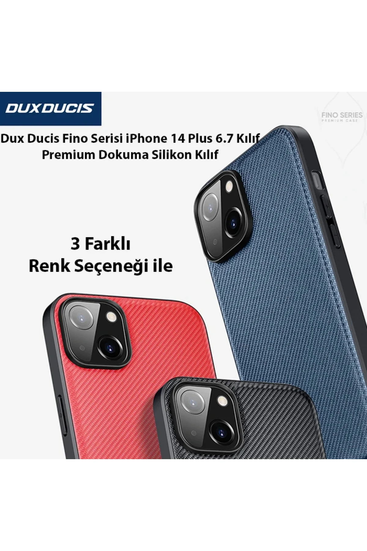 Dux Ducis Fino Serisi iPhone 14 Plus 6.7 inç Kılıf Premium Dokuma