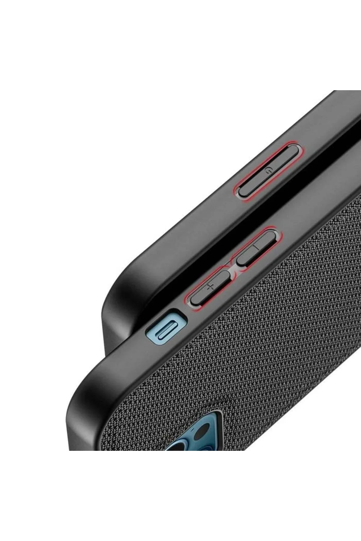 Dux Ducis Fino Serisi iPhone 12 Pro Max Kılıf Premium Dokuma Sili