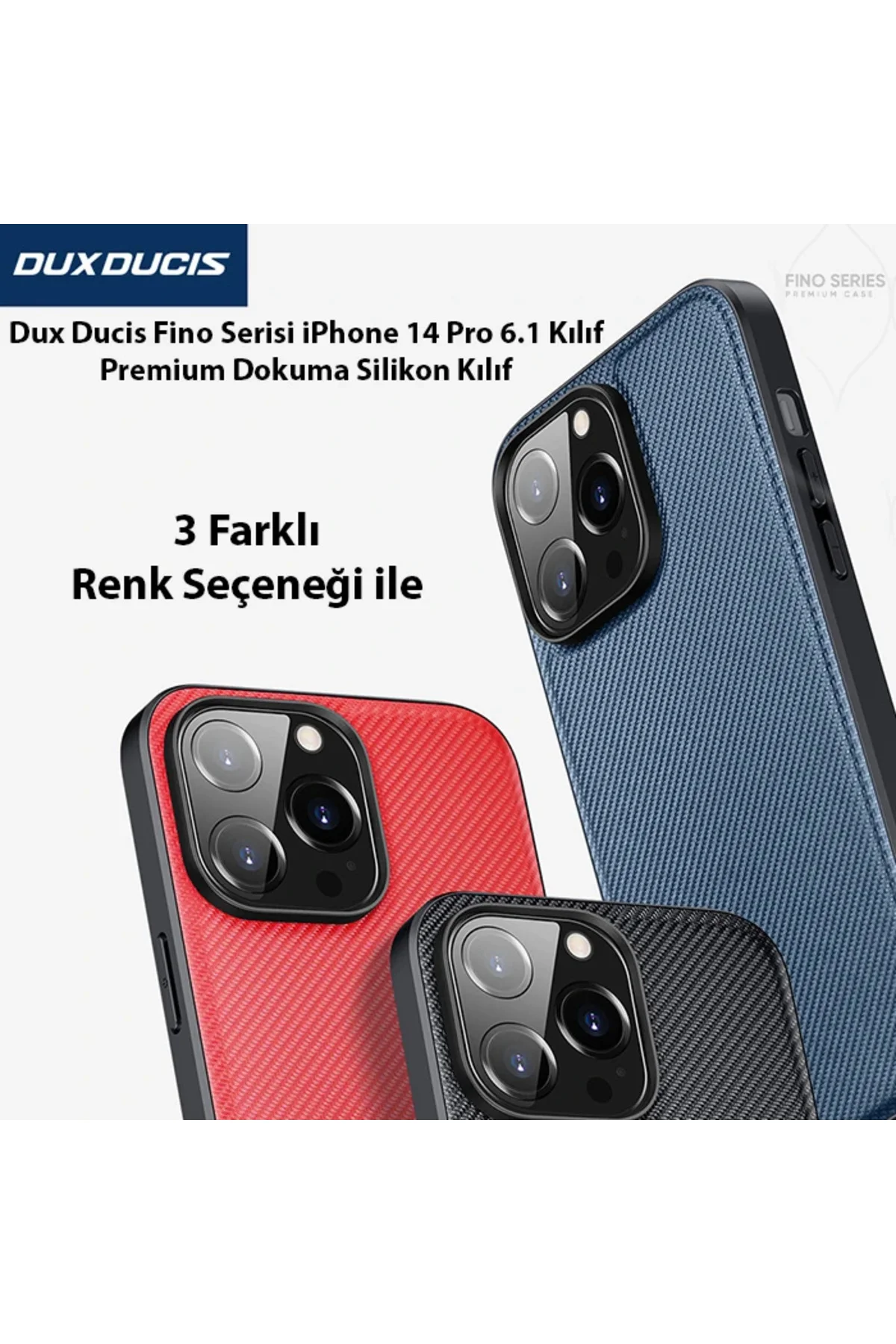 Dux Ducis Fino Serisi iPhone 14 Pro 6.1 inç Kılıf Premium Dokuma Dux Ducis Fino Serisi iPhone 14 Pro 6.1 inç Kılıf Premium Dokuma
