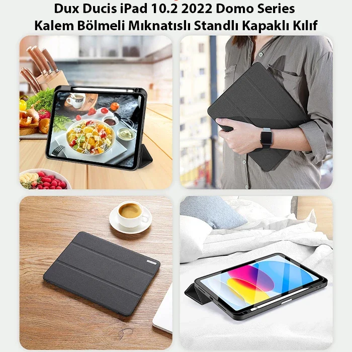 Dux Ducis iPad 10.9 2022 Kılıf Domo Series Kalem Bölmeli Mıknatıslı Standlı Kapaklı Kılıf-1852 Dux Ducis iPad 10.9 2022 Kılıf Domo Series Kalem Bölmeli Mıknatıslı Standlı Kapaklı Kılıf-1852