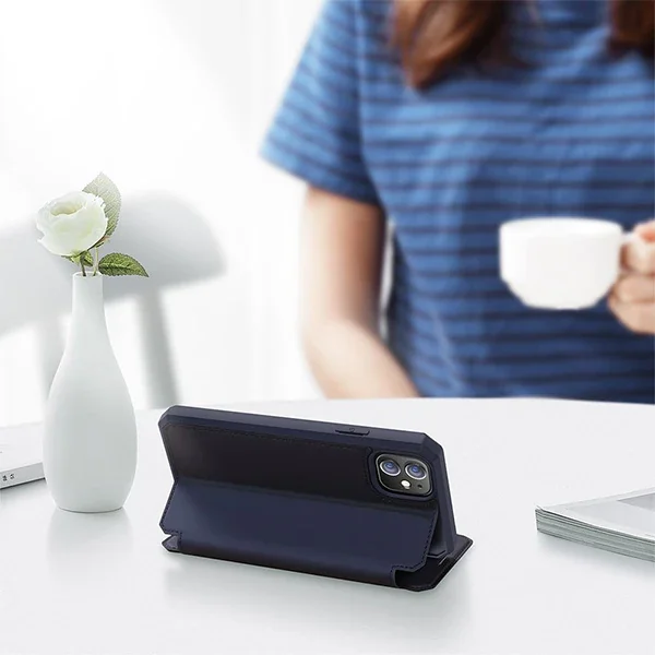 DUX DUCİS iPhone 12 Mini Kılıf Mıkantıslı Kapaklı Flip Cover Kılıf Skin X Series Flip Case-1852