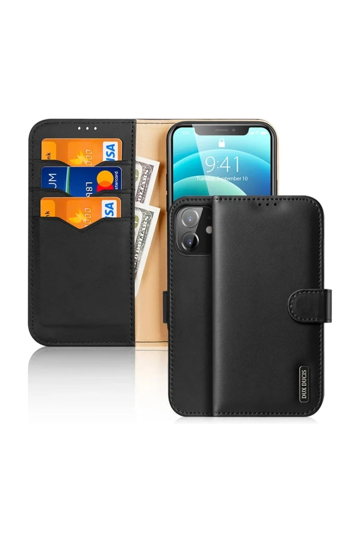 Dux Ducis iPhone 12 - 12 Pro Kılıf Mıknatıslı Cüzdanlı Deri Kılıf