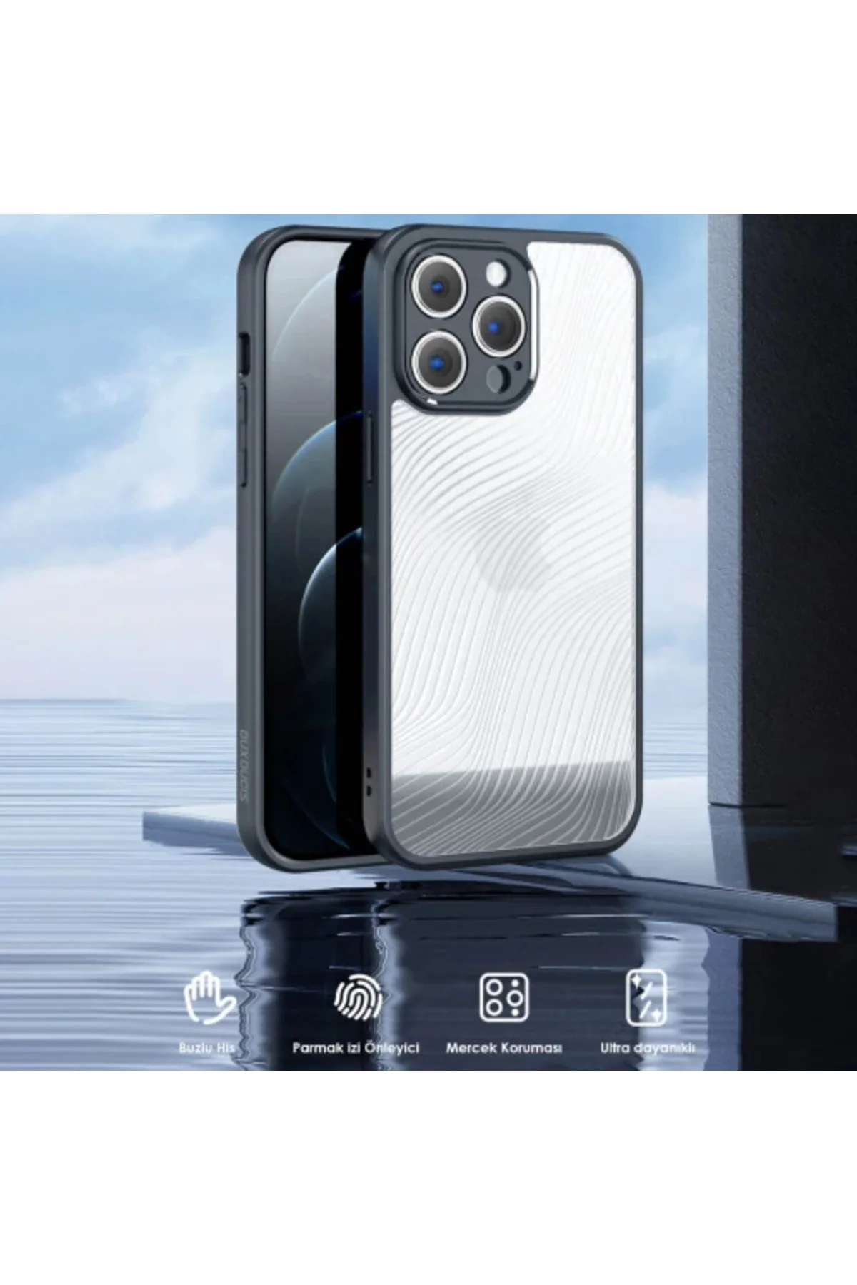 Dux Ducis iPhone 13 Pro Aimo Series Premium Buzlu Sert PC-TPU Kılıf-(5775)