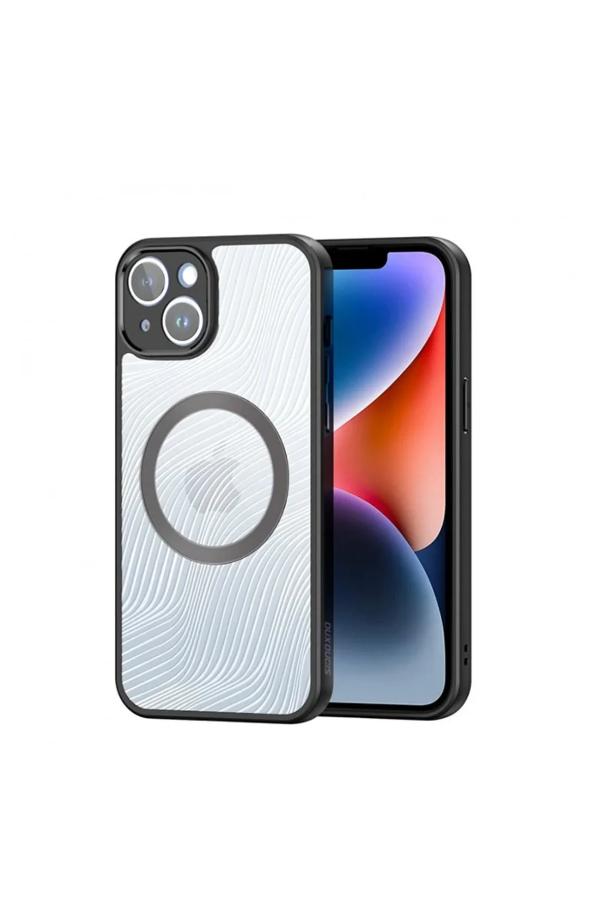 Dux Ducis iPhone 14 Plus Aimo Series MagSafe Premium Buzlu Sert PC-TPU Kılıf-(5775)