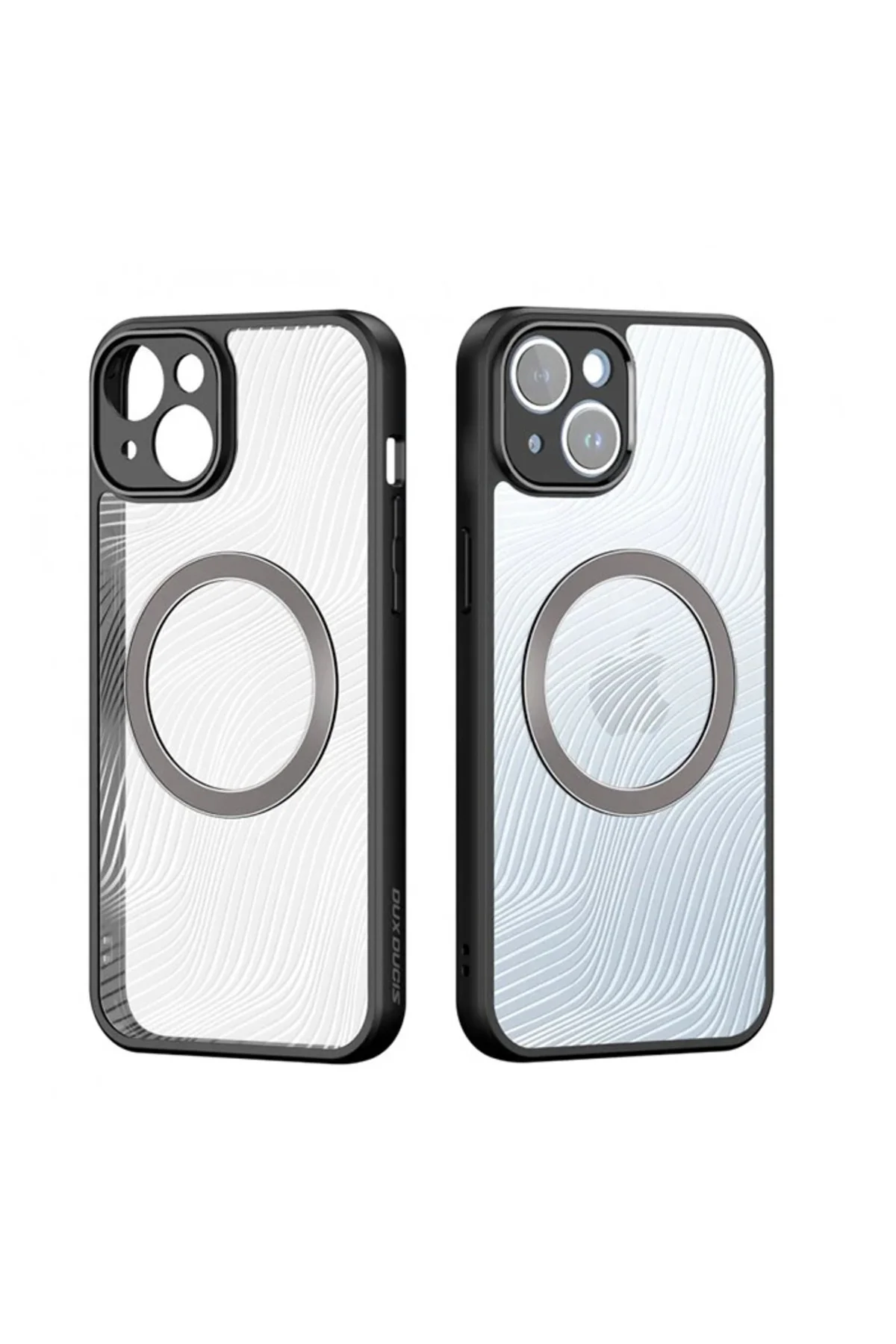 Dux Ducis iPhone 14 Plus Aimo Series MagSafe Premium Buzlu Sert PC-TPU Kılıf-(5775)